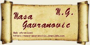 Maša Gavranović vizit kartica